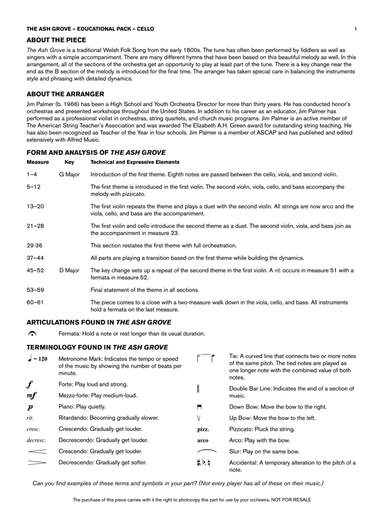 The Ash Grove: Cello Educational Pack