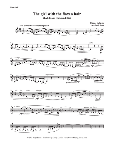 Girl With the Flaxen Hair for Horn and Piano