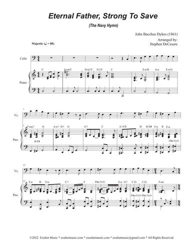 Eternal Father, Strong To Save (The Navy Hymn) (Cello solo and Piano)