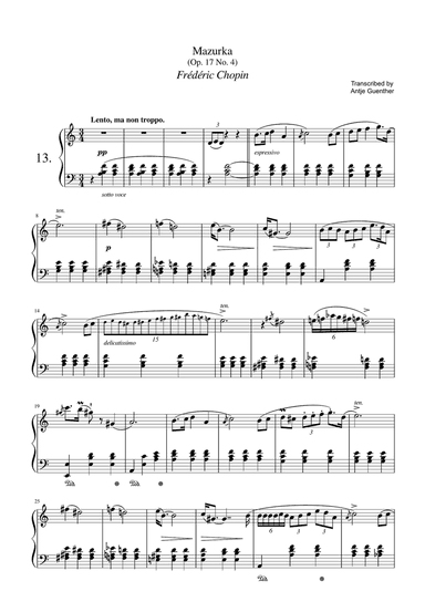 Mazurka Op. 17 No. 4