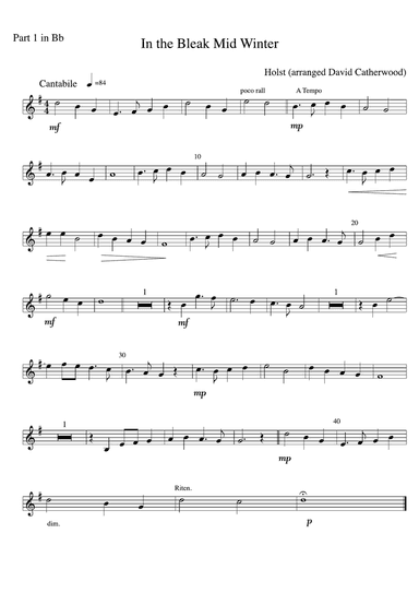 4 Christmas arr. for Flex ensemble -In the Bleak Midwinter Shepherds Swing Silent Night Jingle Bells