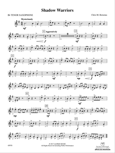 Shadow Warriors: B-flat Tenor Saxophone