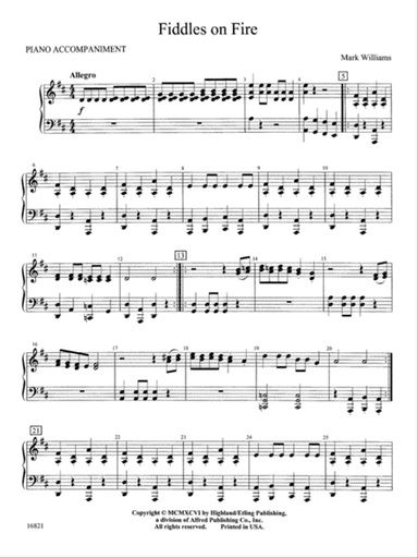 Fiddles on Fire: Piano Accompaniment