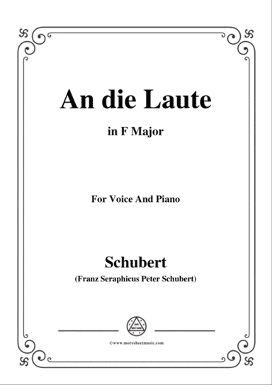 Schubert-An die Laute,Op.81 No.2,in F Major,for Voice&Piano