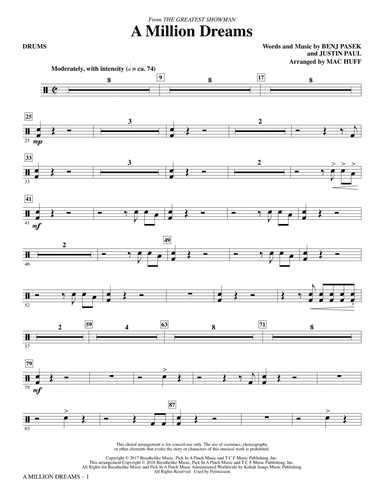 A Million Dreams (from The Greatest Showman) (arr. Mac Huff) - Drums