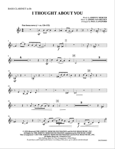 I Thought About You: Bass Clarinet