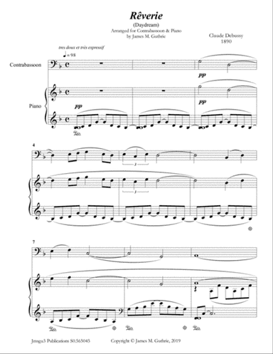 Debussy: Reverie for Contrabassoon & Piano