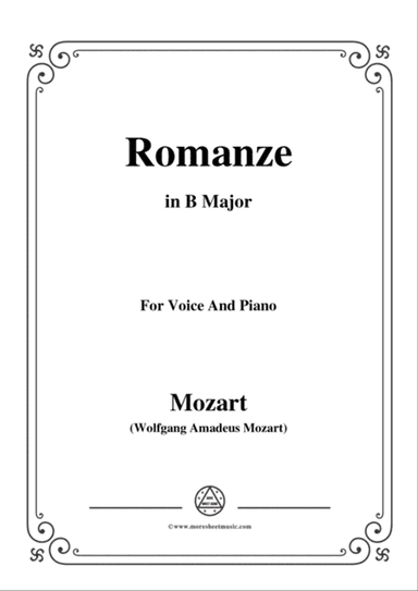 Mozart-Romanze,in B Major,for Voice and Piano
