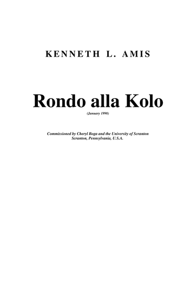 Rondo alla Kolo - CONDUCTOR'S SCORE ONLY