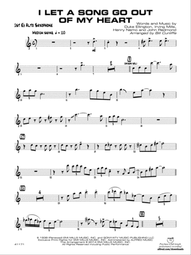 I Let a Song Go Out of My Head: E-flat Alto Saxophone
