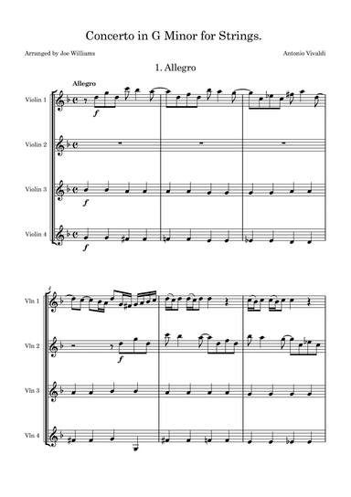 Concerto for Strings in G Minor RV 156