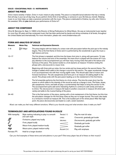 Dolce: Eb Educational Pack