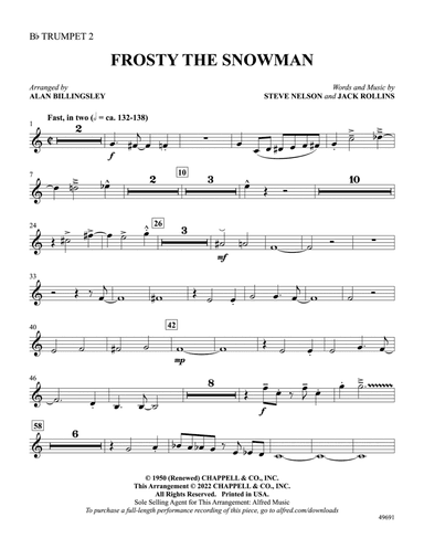 Frosty the Snowman: 2nd B-flat Trumpet