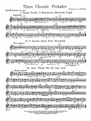 Three Chorale Preludes: 2nd B-flat Cornet