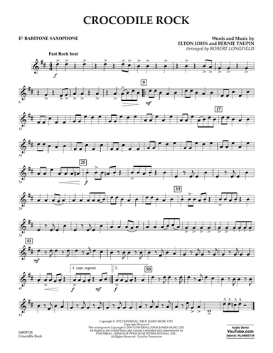 Crocodile Rock (arr. Robert Longfield) - Eb Baritone Saxophone