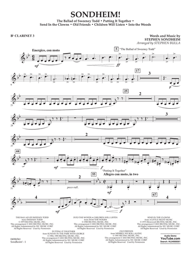 Sondheim! (arr. Stephen Bulla) - Bb Clarinet 3