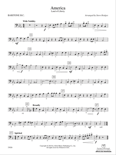 America - Land of Liberty: Baritone B.C.