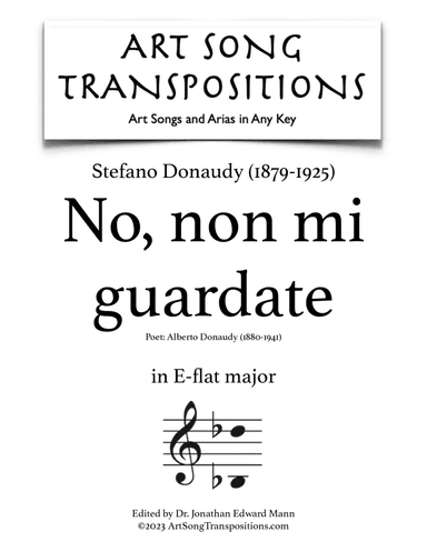 DONAUDY: No, non mi guardate (transposed to E-flat major)