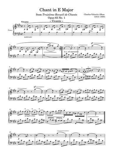 Chant Opus 65 No. 1 in E Major