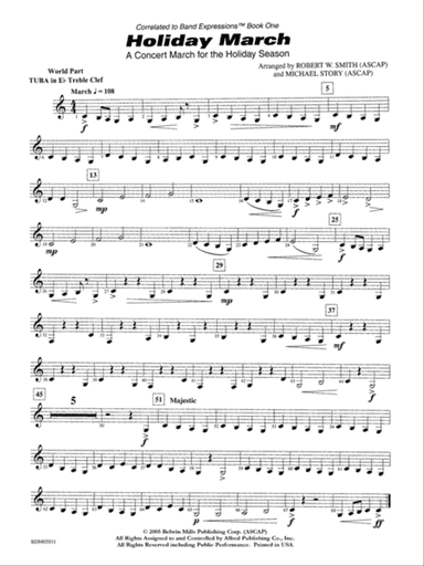 Holiday March (A Concert March for the Holiday Season): WP E-flat Tuba T.C.