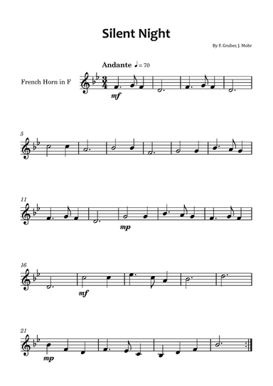 Silent Night - French horn solo