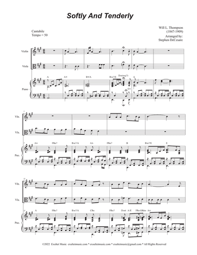 Softly And Tenderly (Duet for Violin and Viola)