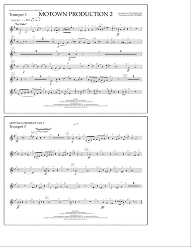 Motown Production 2 (arr. Tom Wallace) - Trumpet 3