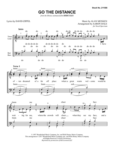 Go The Distance (from Hercules) (arr. Aaron Dale)