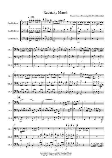 Radetzky March for Double Bass Trio
