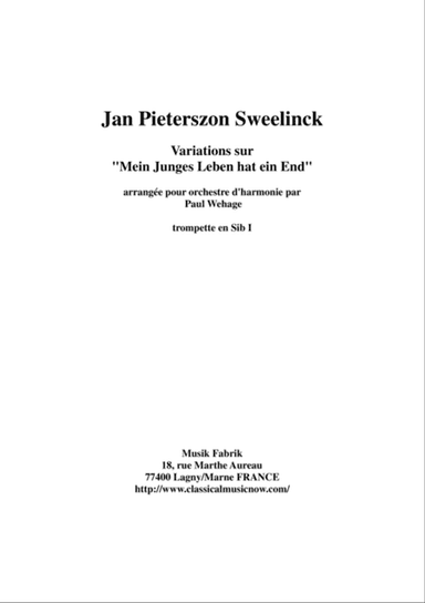 Jan Pieterszoon Sweelinck/Paul Wehage - Variations on "Mein Juges Leben hat ein ende- arranged for