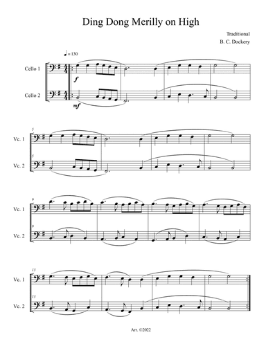 Ding Dong Merrily on High (Cello Duet)