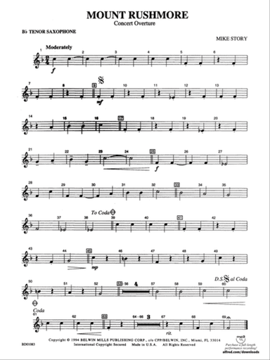 Mount Rushmore: B-flat Tenor Saxophone