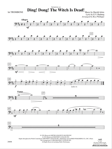 Variations on Ding! Dong! The Witch Is Dead!: 1st Trombone
