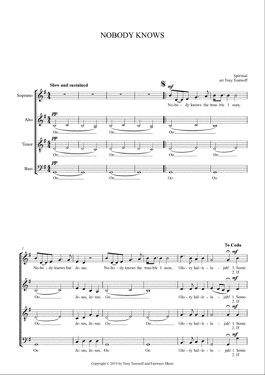 Nobody Knows (SATB)