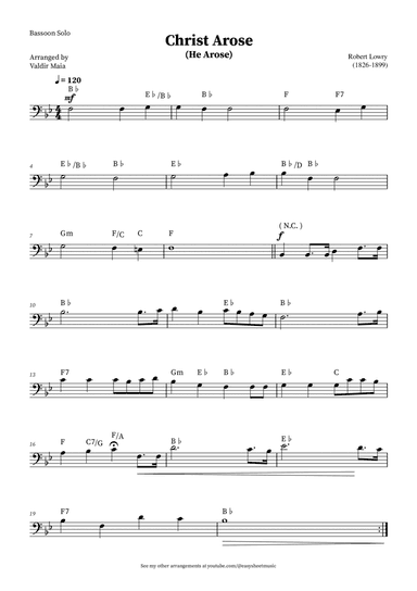 Christ Arose (He Arose) - Bassoon Solo (with chords)