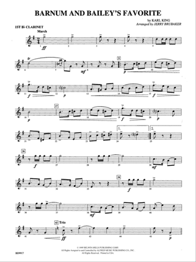 Barnum and Bailey's Favorite: 1st B-flat Clarinet