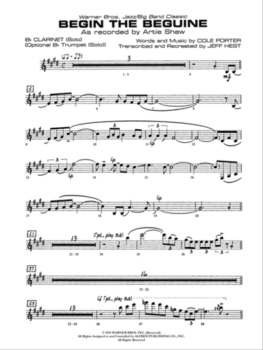 Begin the Beguine: Solo Clarinet