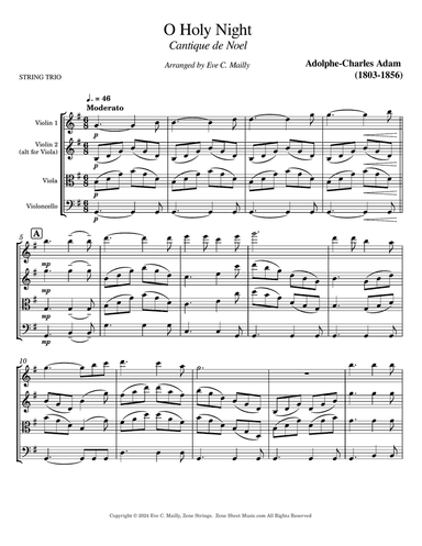 O Holy Night - String Trio