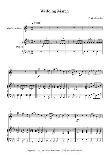 Wedding March - Felix Bartholdy Mendelssohn (Alto Sax + Piano)