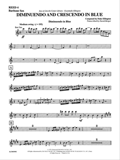 Diminuendo and Crescendo in Blue: E-flat Baritone Saxophone