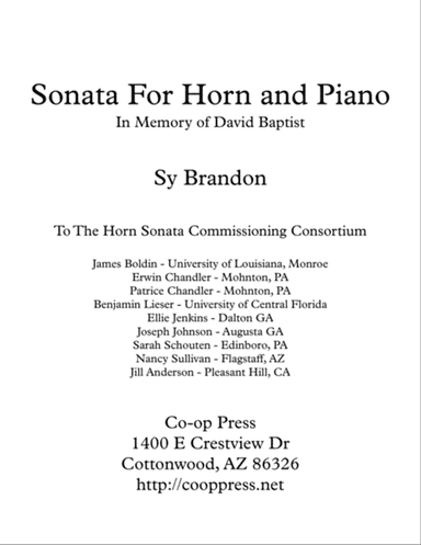Sonata for Horn and Piano