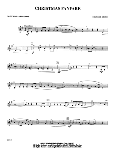 Christmas Fanfare: B-flat Tenor Saxophone