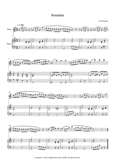 Sonatina (In C Major) - Muzio Clementi (Flute + Piano)