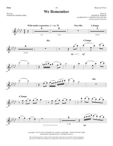 We Remember - Flute