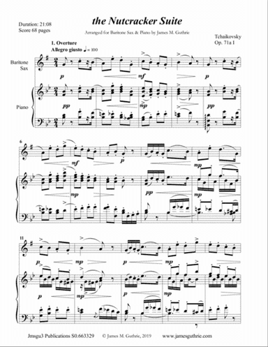 Tchaikovsky: The Complete Nutcracker Suite for Baritone Sax & Piano