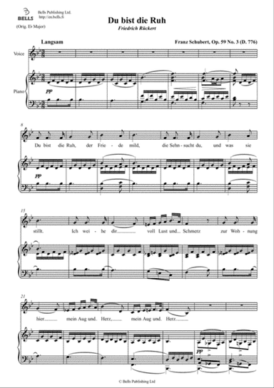 Du bist die Ruh, Op. 59 No. 3 (D. 776) (B-flat Major)