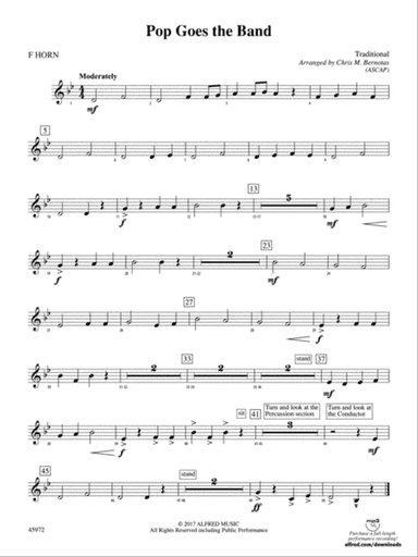 Pop Goes the Band: 1st F Horn