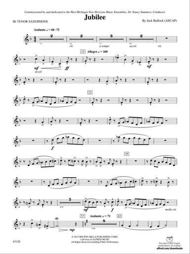 Jubilee: B-flat Tenor Saxophone
