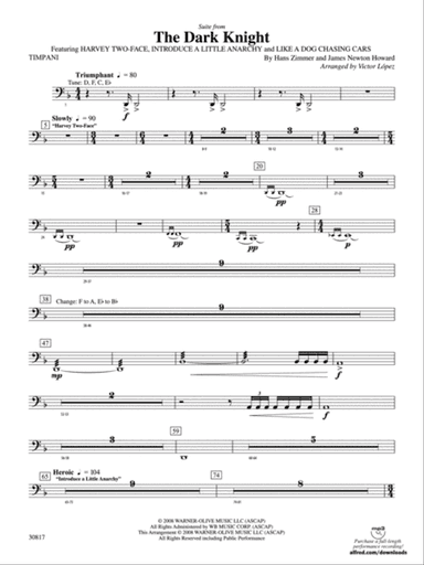 The Dark Knight, Suite from: Timpani