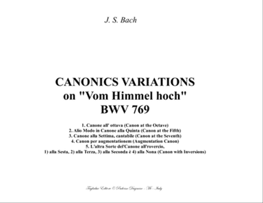 Bach - CANONICS VARIATIONS on "Vom Himmel hoch" BWV 769